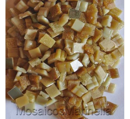 Pastilha de vidro corte manual mix castanhos